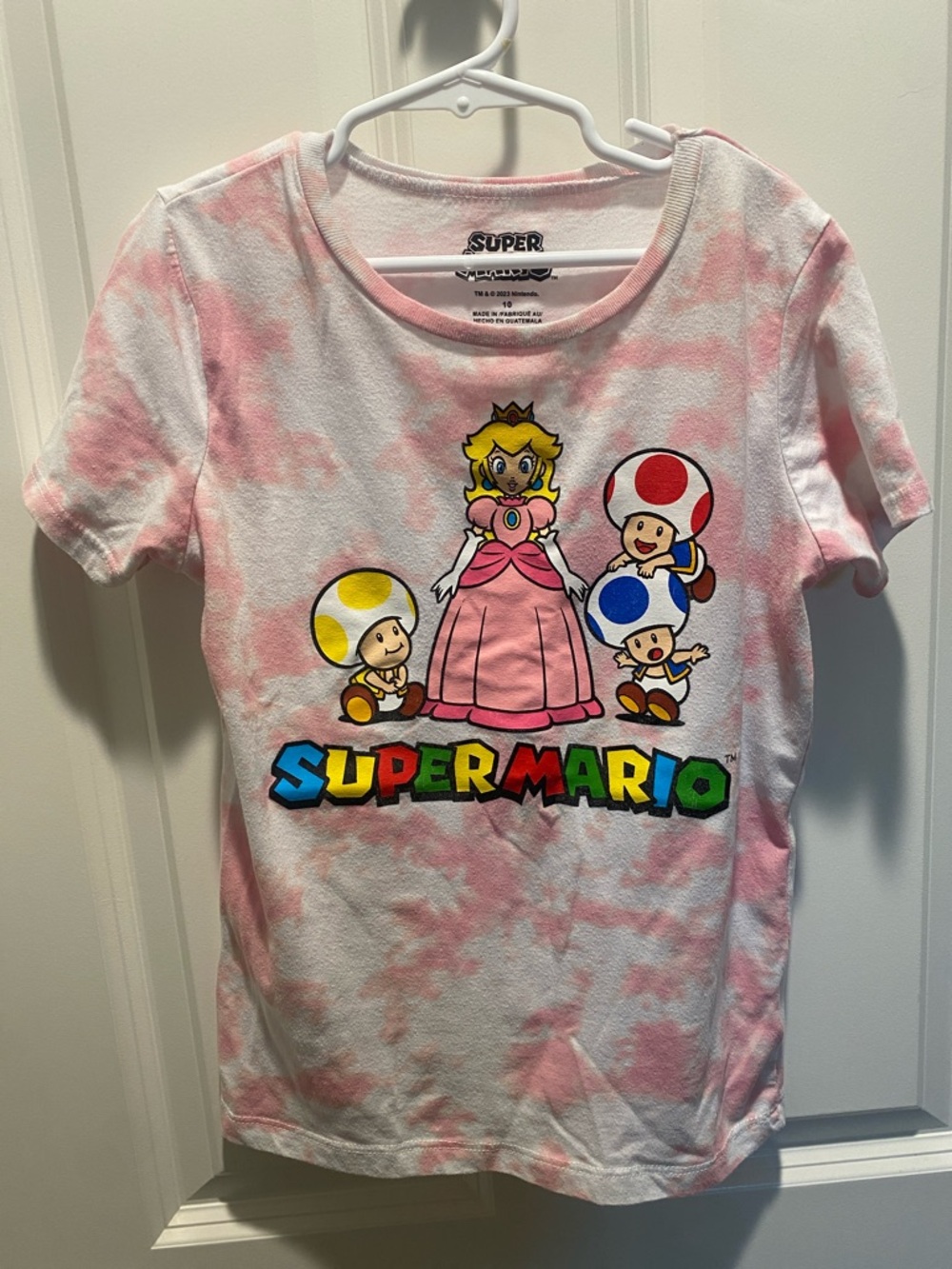Nintendo Princess Peach Tie-Dye Tee - Pink & White